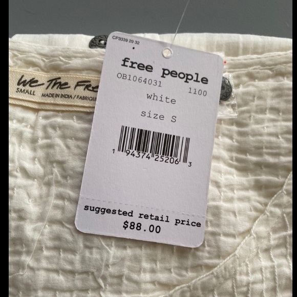 NWT Free People Cool Meadow Top Ivory - Picture 4 of 8